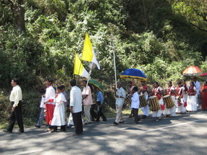 Sunday catholic procession in Munnar