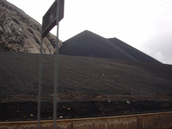 Black waste from  mining
