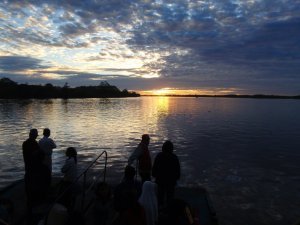 sun rise on the Amazon