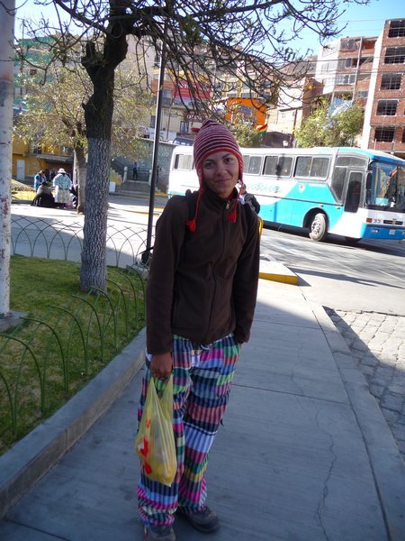 Michy after shopping in La Paz