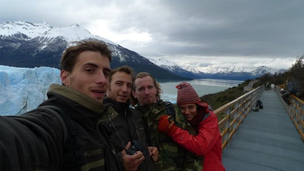 Moise, Nico and us enjoying the glacier