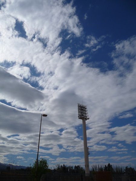 coulds over the Mendoza stadium