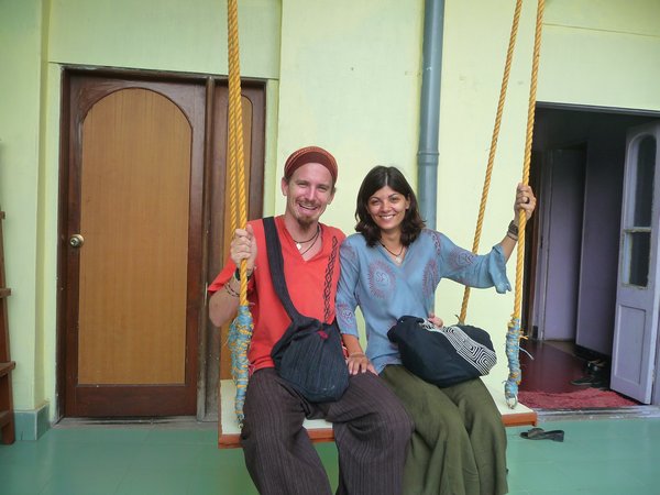 Enjoying a swing at Samek's place