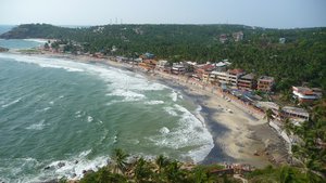 Kovalam beach from the lighthouse