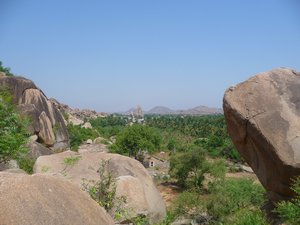 Hampi valley and temple