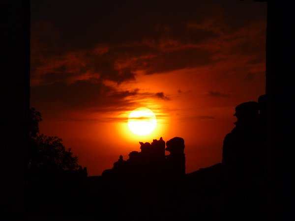 Sunset over the ruins