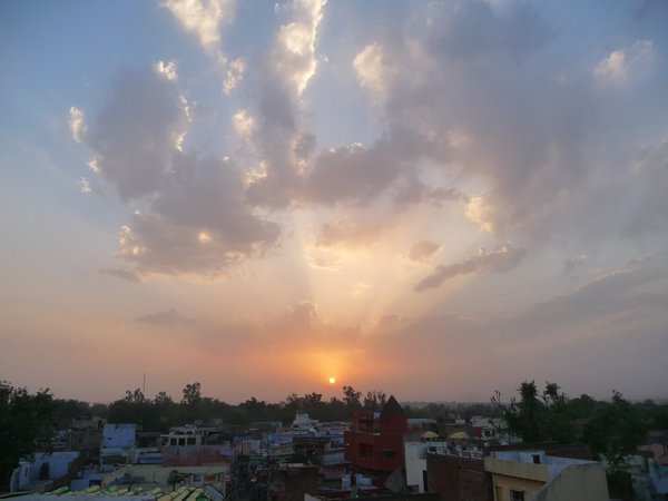 sunset over Agra