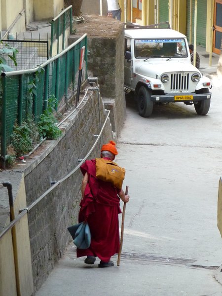 Monk leaving the temple