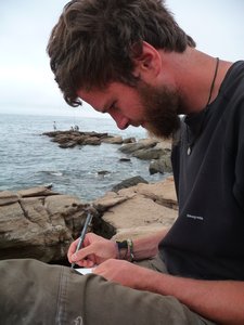 writing by the sea