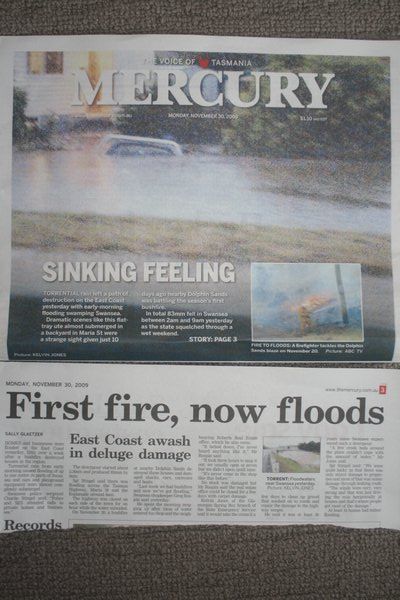 Schlagzeilen der Ueberschwemmung