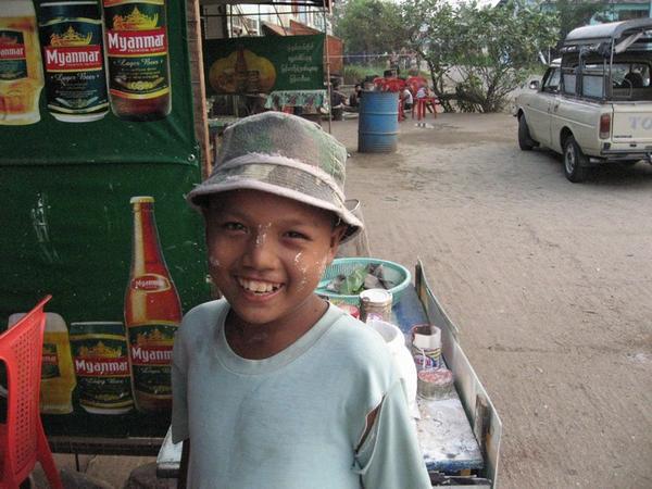 A friendly little guy we bought tea from before boarding the Yangon-Mandalay bus
