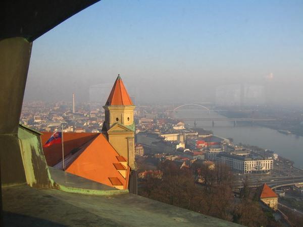 View from Bratislava Castle, over the Danube.
