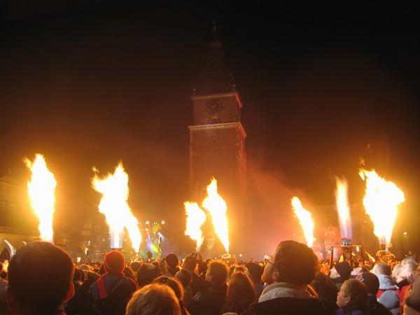 Dragon's fire in Krakow