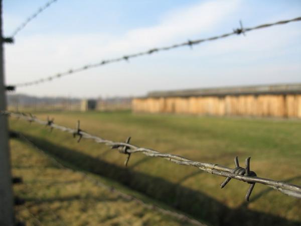Auschwitz-Birkenau through the fence