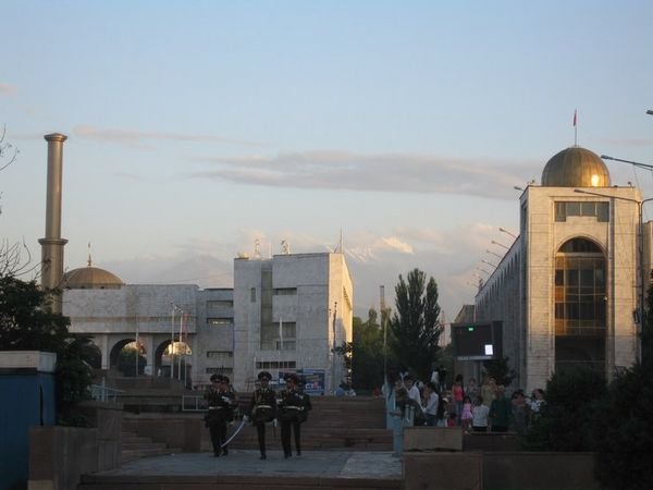 Looking back into Ala-Too Square (Bishkek)