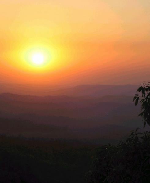 The sun sets on another day in the Satpura Range