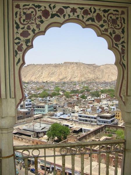 View out over Jaipur from the Iswari Minar Swarga Sal