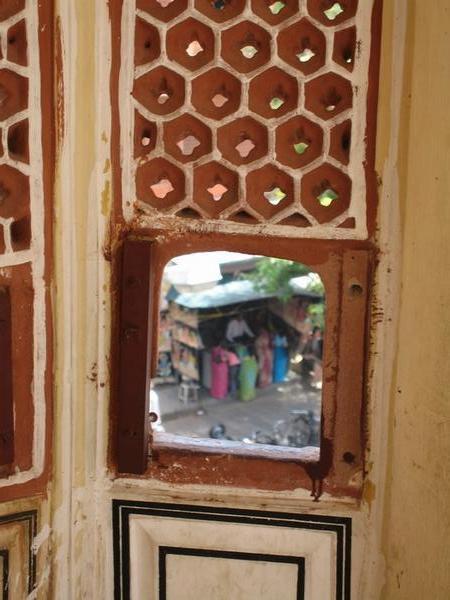 Looking through one of the Hawa Mahal's alcove windows