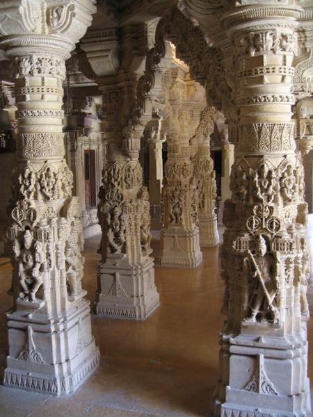 Carved Jain pillars
