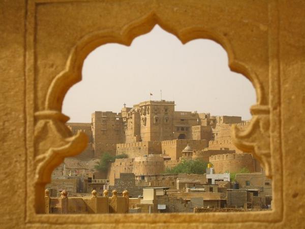 View of Jaisalmer's fort from the haveli roof