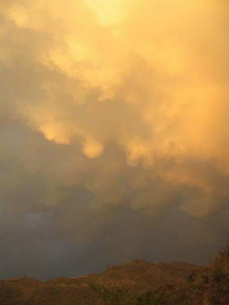 Overcast sky over the Rishikesh hills