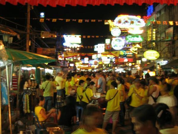 Khao San Road, on the night of the King's 60th Anniversary celebration