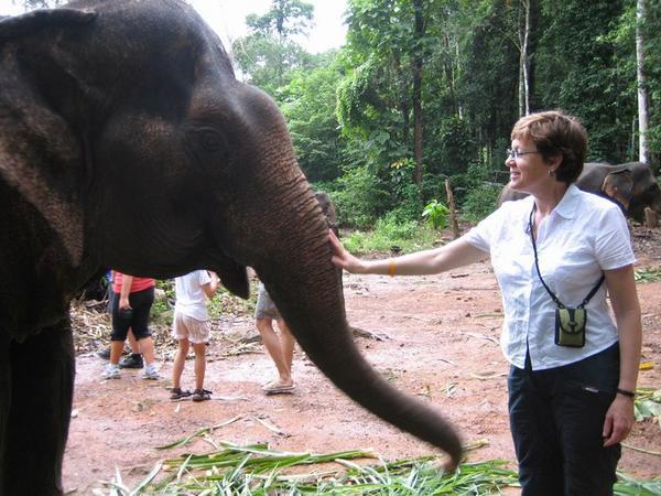 Mum with elephant, Koh Chang