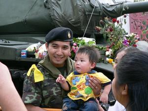 Kindly soldier with baby (Danna's photo)