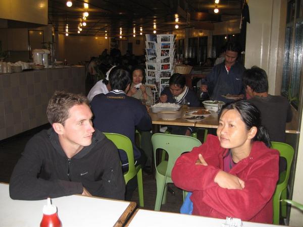 Gareth & Vananh in the Laban Rata base-camp restaurant
