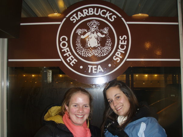 Outside the world's first Starbucks