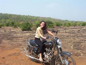 Suzanne on a Enfield