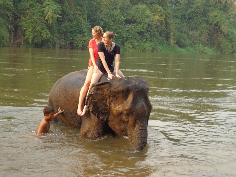 Then a water fight with the elephant!
