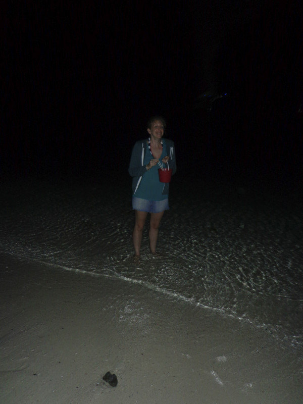 Chilling out in the dark on the beach