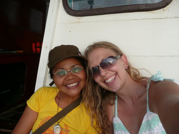 Por and Amber on ferry to Koh Samui