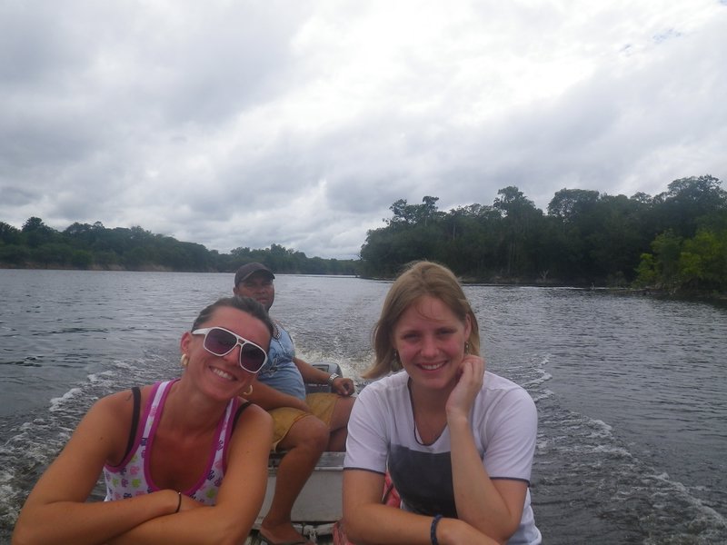 On the boat up the Urubu River