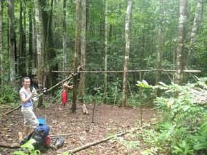 Building Jungle camp for overnight sleep