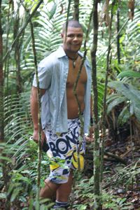 Dressed for the beach in the Jungle - love it!!!