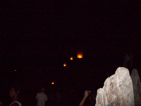 Lighting lanterns from the beach