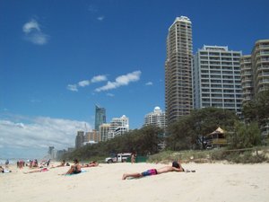 Surfers paradise from the beach