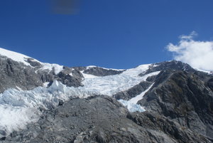 Approaching the glacier from the helicopter