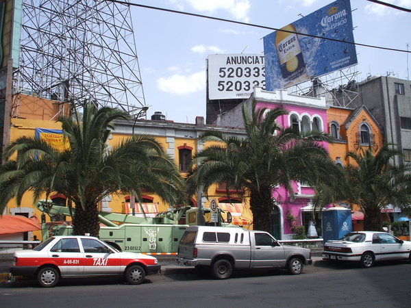 Colourful buildings in Mexico city
