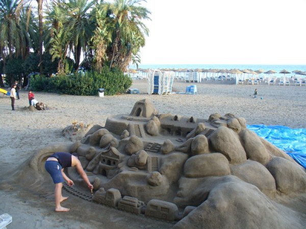 sand castles on the beach at Marbella