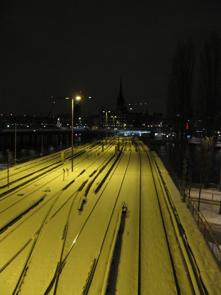 The tracks at Slussen