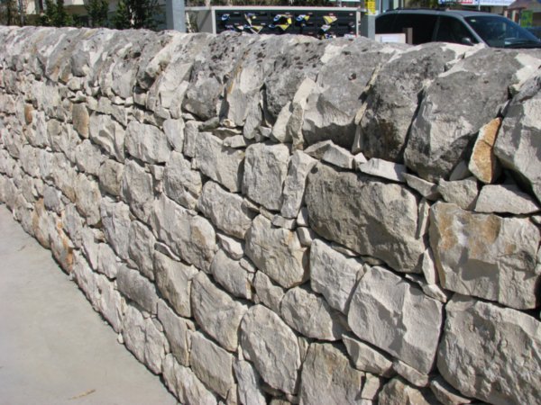 Dry-stacked Limestone wall