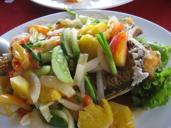 Lunch: Fish and vegetables