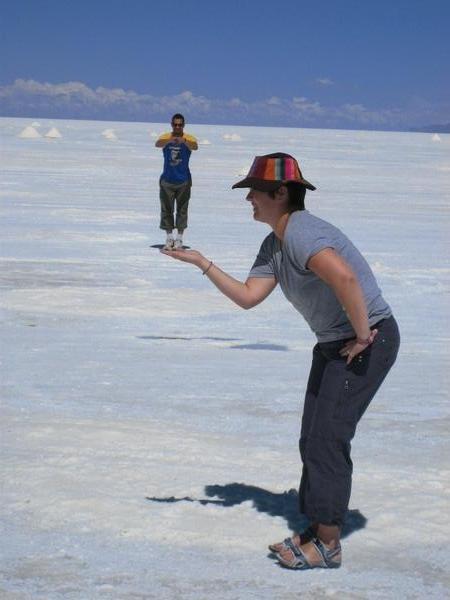 The obligatory funny fotos on the salt plains