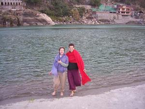 Becca and I on the banks of the Ganges