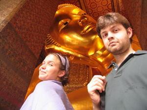 Me and My brother in front of the Reclining Buddha