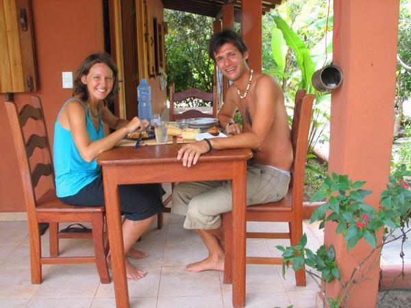 Having lunch in our house at Trancoso
