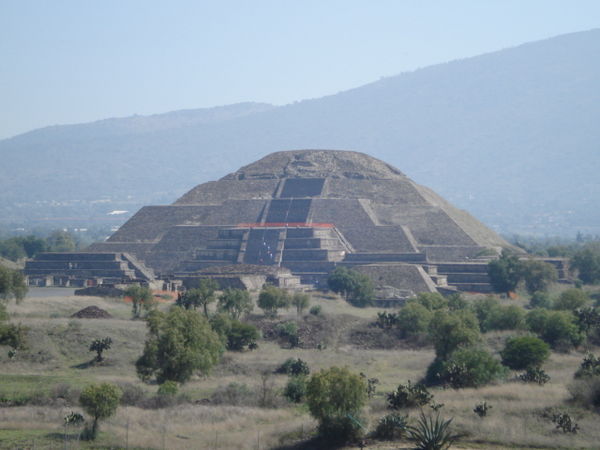 Teotihuacan - Piramide de la Luna/ Pyramid of the Moon View from Piramide del Sol/Pyramid of the Sun